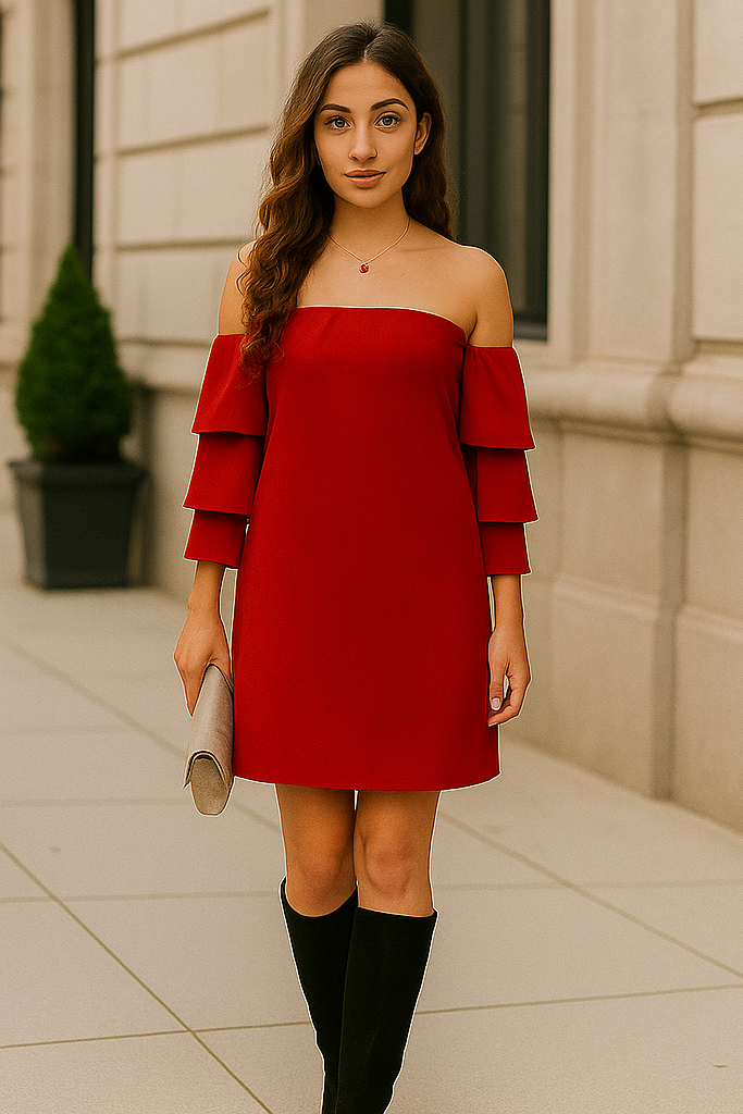 vestido elegante corte recto studio f vestido elegante corte recto studio f