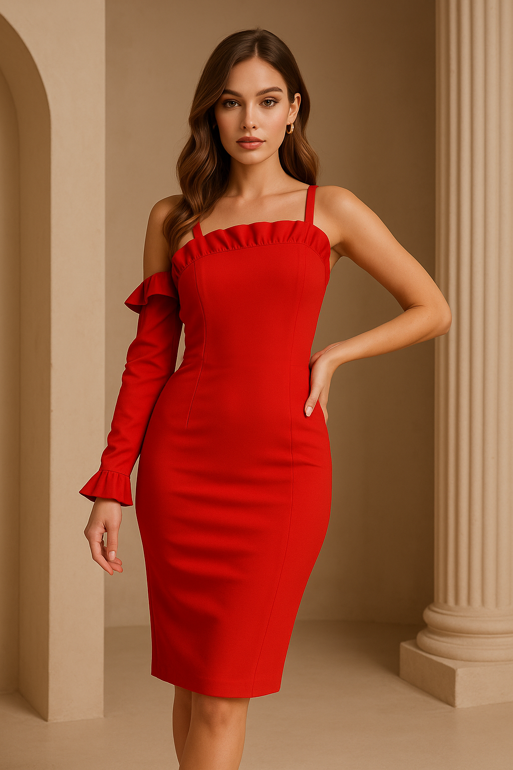 vestido rojo elegante unimanga studio f vestido rojo elegante unimanga studio f