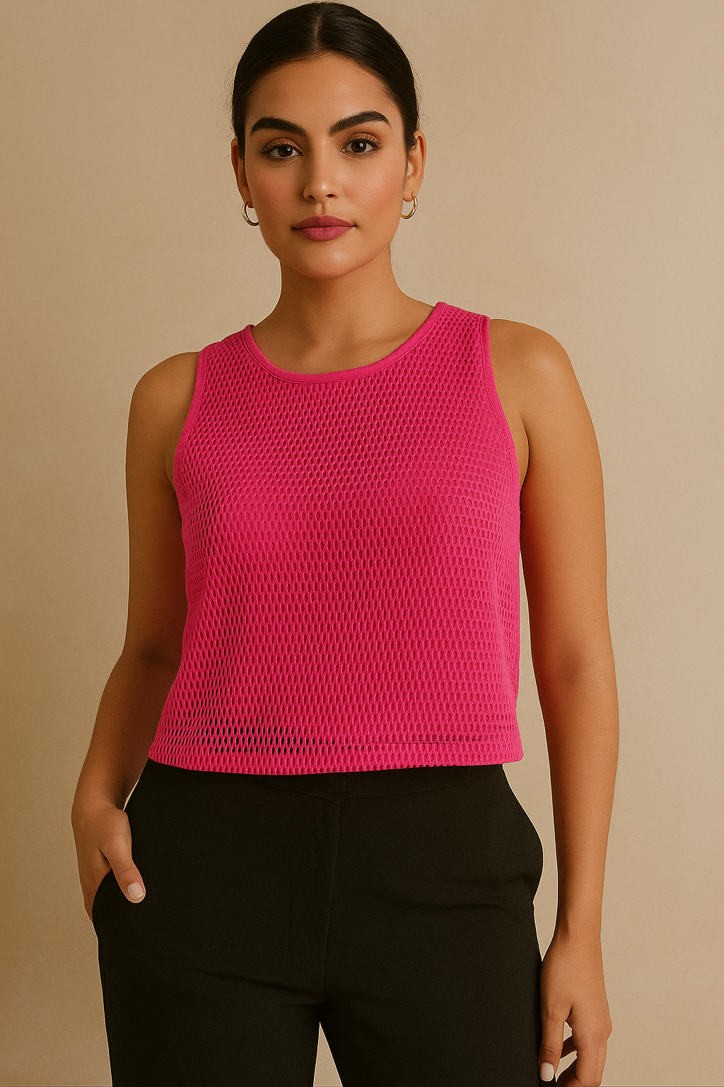 blusa malla sin mangas rosa fucsia ela blusa malla sin mangas rosa fucsia ela