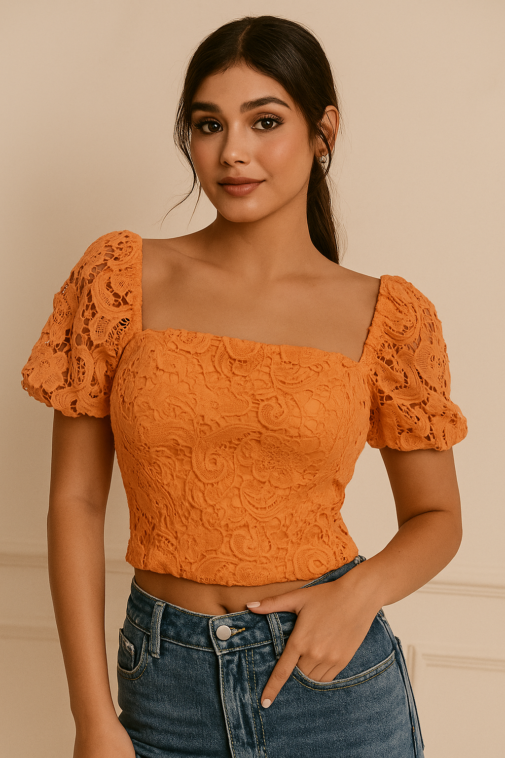 crop top naranja mangas bombachas crop top naranja mangas bombachas